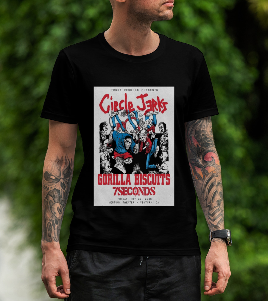 Circle Jerks Gorilla Biscuits 7Seconds Trust Records Ventura Theater May 22 2026 T-Shirt