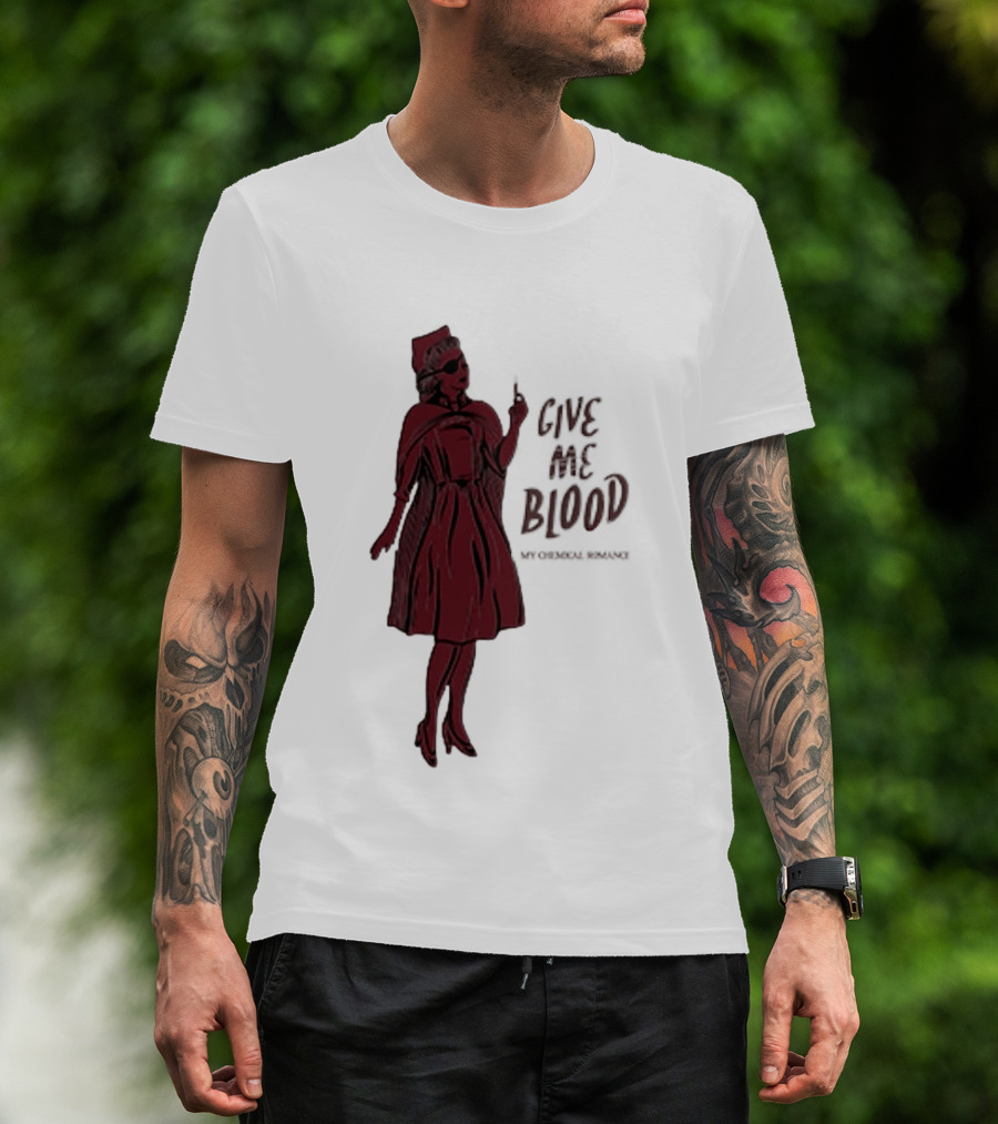 Give Me Blood Gothic Nurse Horror Halloween Costume T-Shirt