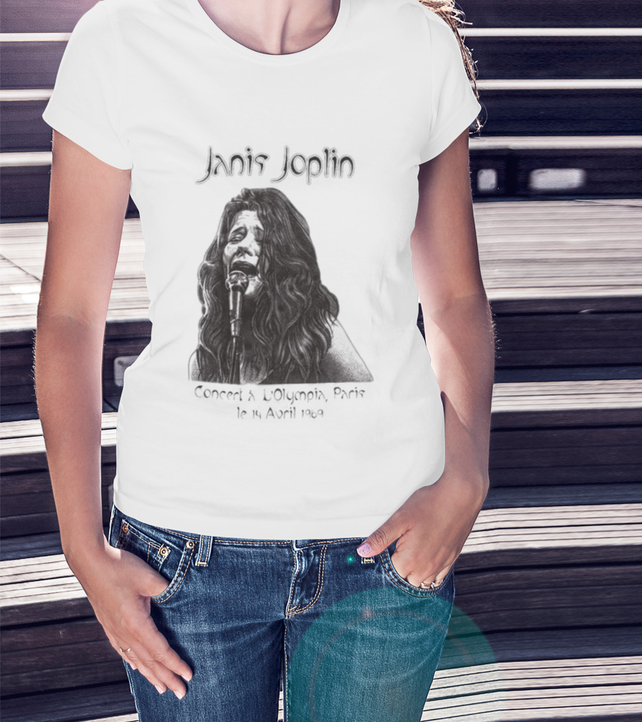 Janis Joplin Olympia Paris Concert Live Performance 1970s T-Shirt