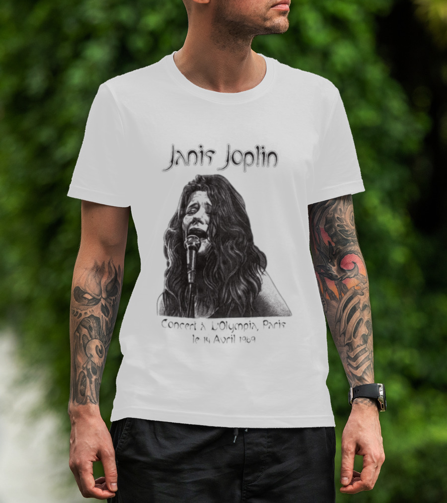 Janis Joplin Olympia Paris Concert Live Performance 1970s T-Shirt