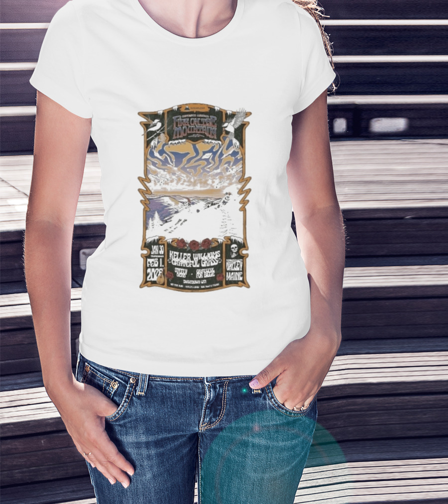 Keller Williams Grateful Grass Sugarloaf Maine Jan 30 Feb 1 2026 Jenkins Mountain T-Shirt