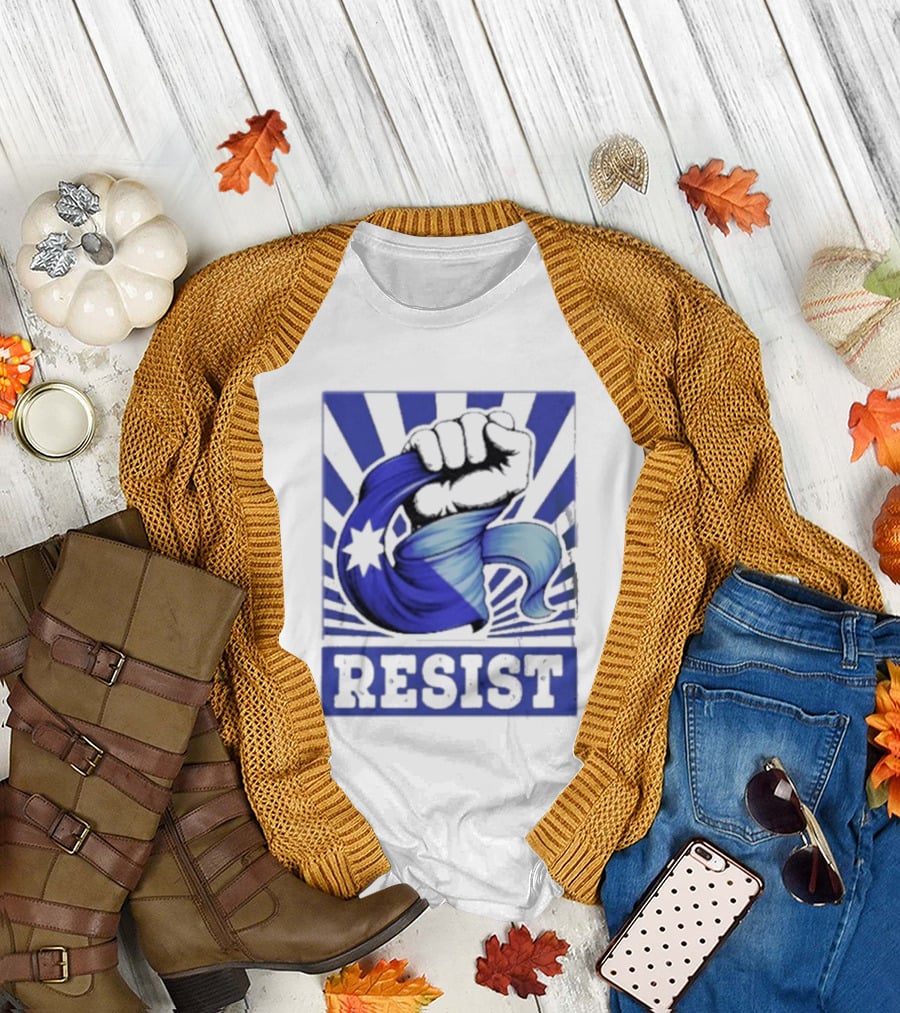 Minnesota Resist ICE Out Blue Fist Star T-Shirt