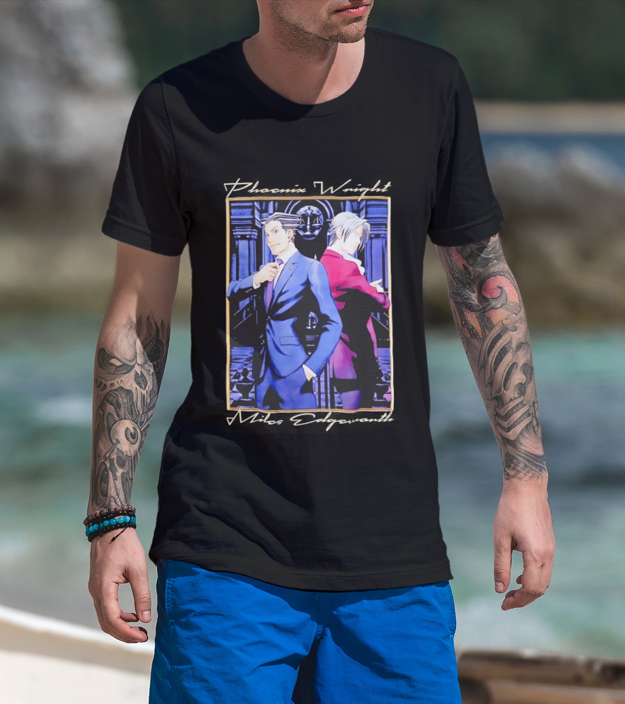 Phoenix Wright Miles Edgeworth Courtroom Showdown T-Shirt