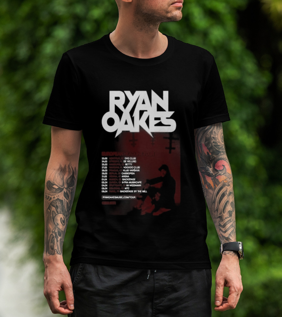 Ryan Oakes European Headline Tour 2026 Locations And Dates T-Shirt