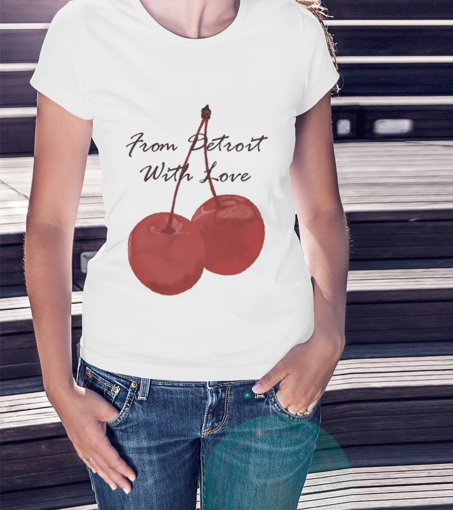 Detroit Lions From Detroit With Love Cherries T-Shirt