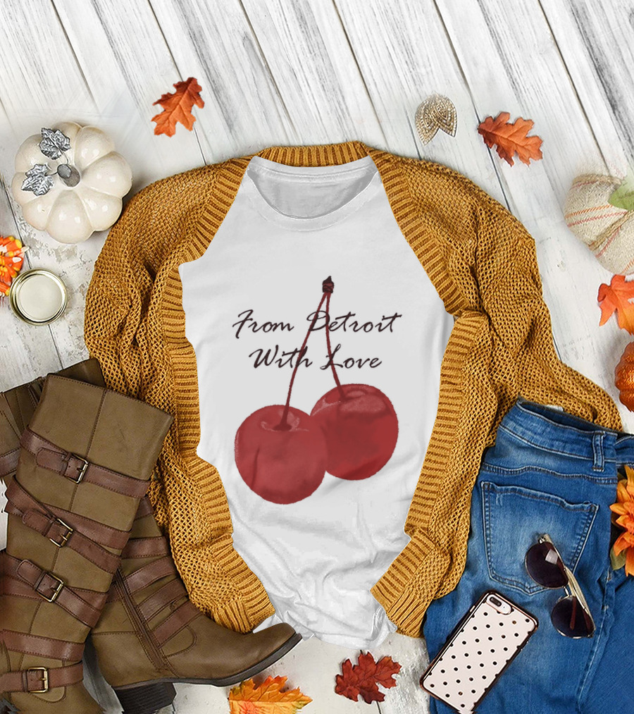 Detroit Lions From Detroit With Love Cherries T-Shirt