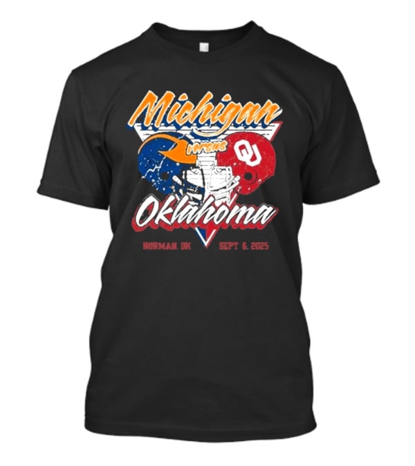 Michigan Wolverines Vs Oklahoma Sooners Football Gameday 2025 Norman SEPT 6 Sports Rivalry T-Shirt