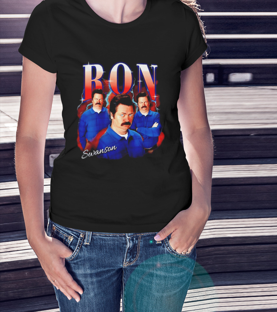 Parks And Recreation Ron Swanson Hearthrob Character Collage T-Shirt
