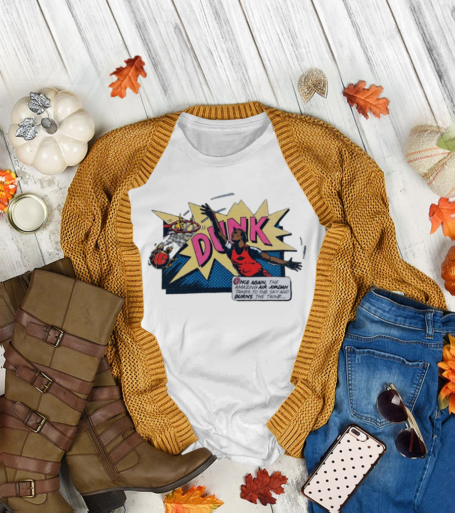 Dunk Jordan Comics Amazing Air Jordan Sky Burns the Twine T-Shirt