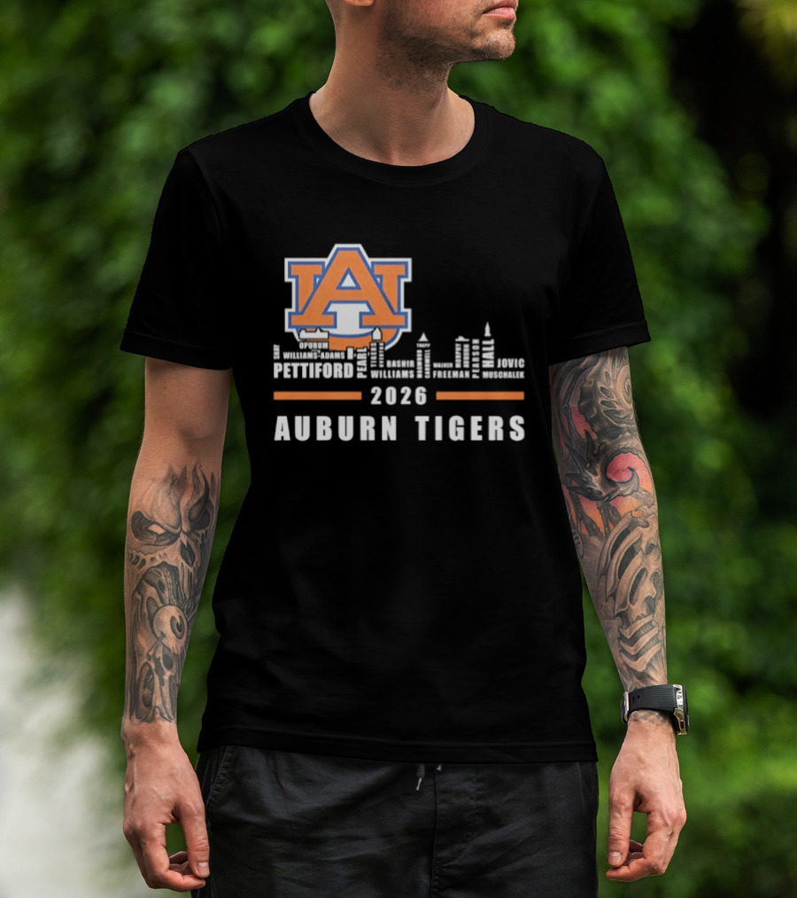 Auburn Tigers 2026 Pettiford Williams Broome Battie Skyline T-Shirt