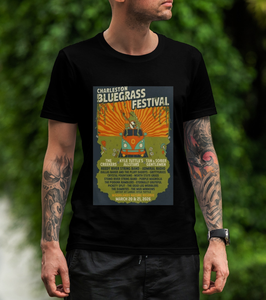 Charleston Bluegrass Festival 2026 Kyle Tuttle's Allstars Woodlands Nature Reserve March 20 21 T-Shirt