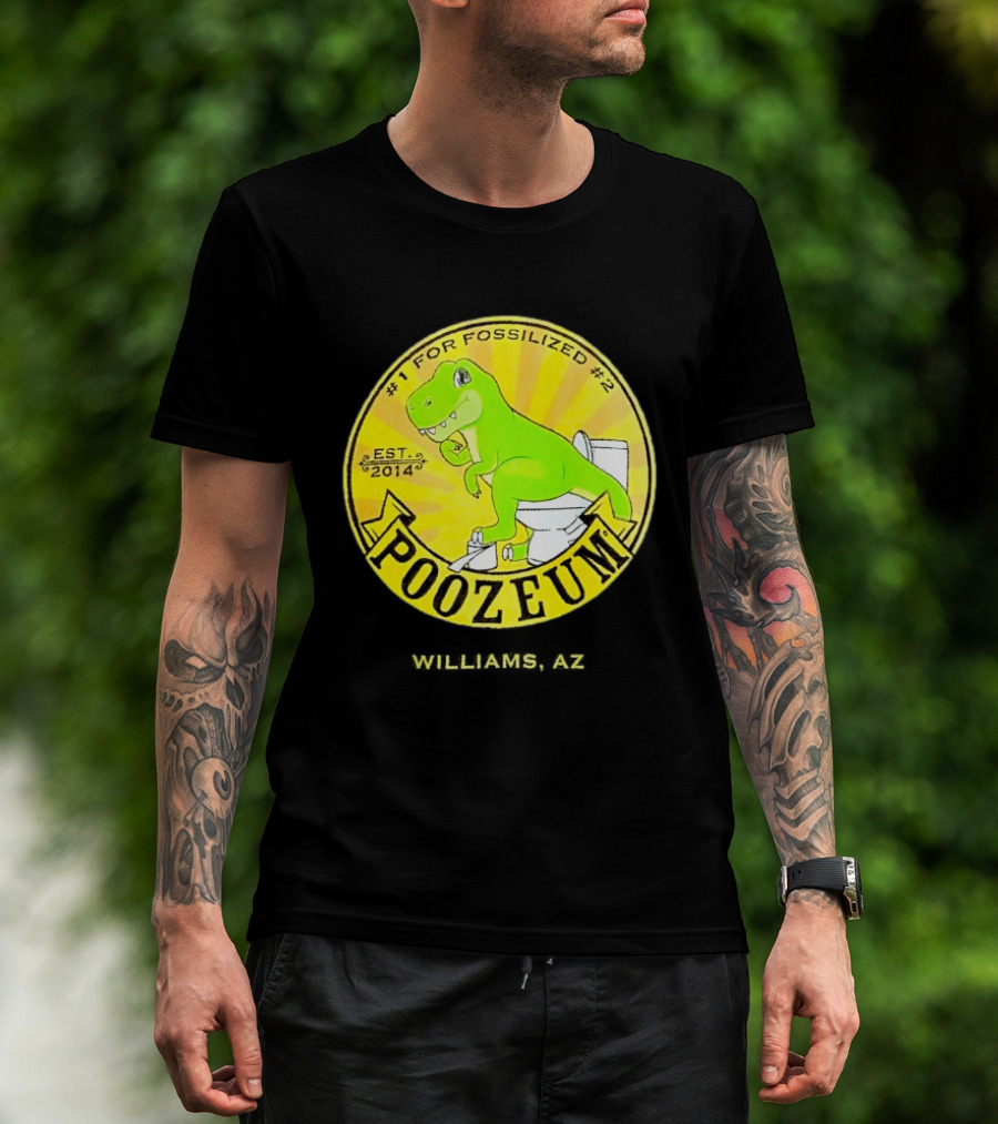 Poozeum Dinosaur Toilet Humor Est. 2014 #1 For Fossilized #2 T-Shirt