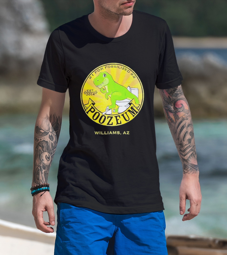 Poozeum Dinosaur Toilet Humor Est. 2014 #1 For Fossilized #2 T-Shirt