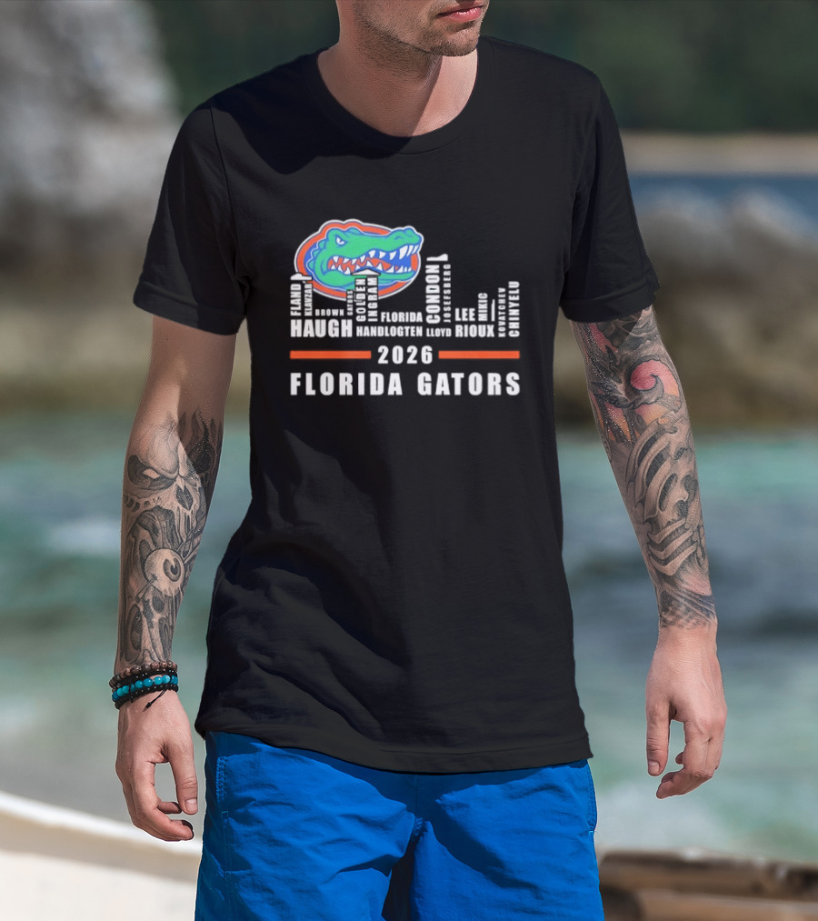 Florida Gators 2026 Player Names And City Skyline T-Shirt