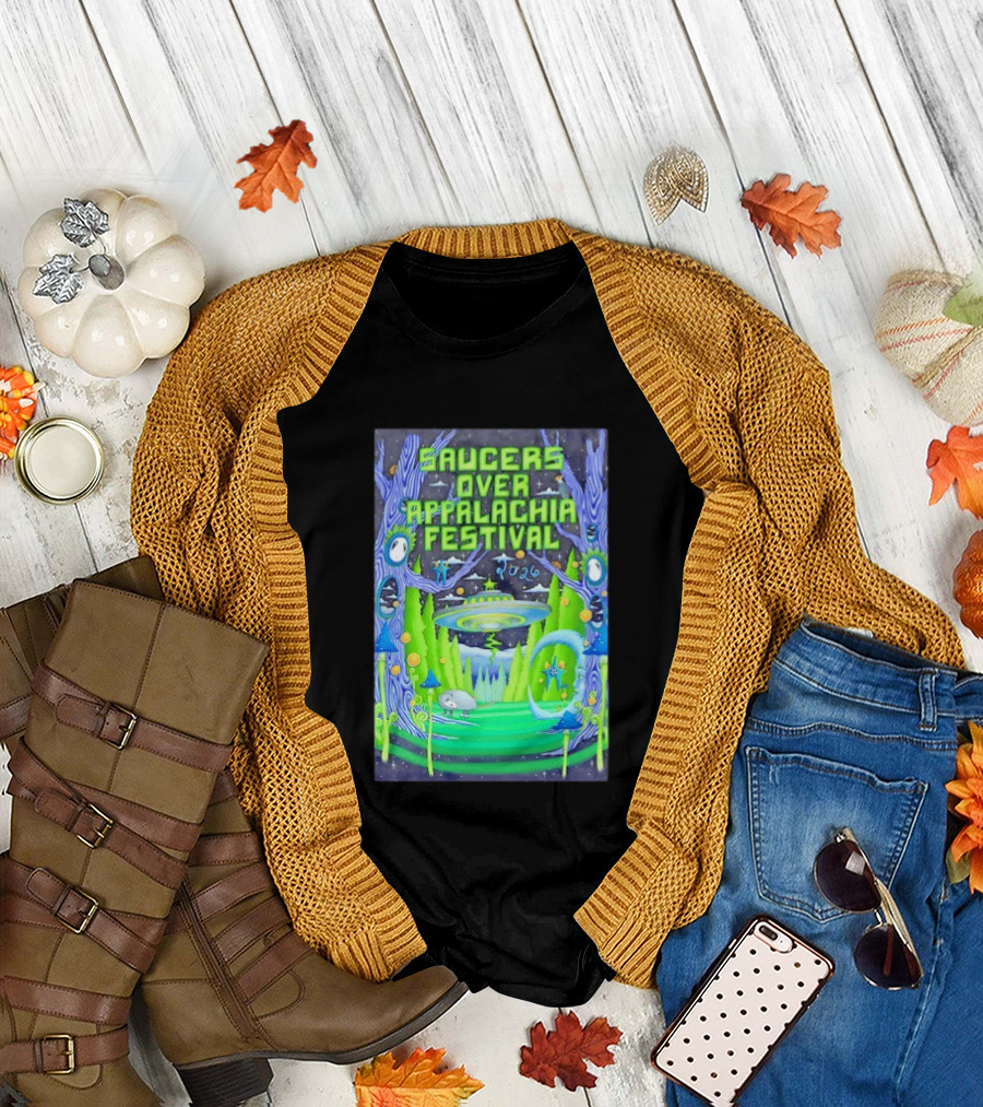 Saucers Over Appalachia Festival 2026 UFO Theme Bristol VA Jun 13 Forest Aliens T-Shirt
