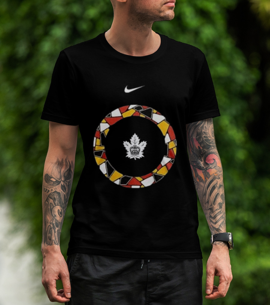 Toronto Marlies Indigenous Nike Maple Leaf Mosaic Circle T-Shirt