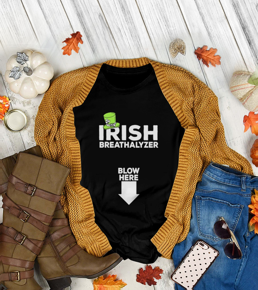 Irish Breathalyzer Blow Here St Patrick's Hat T-Shirt