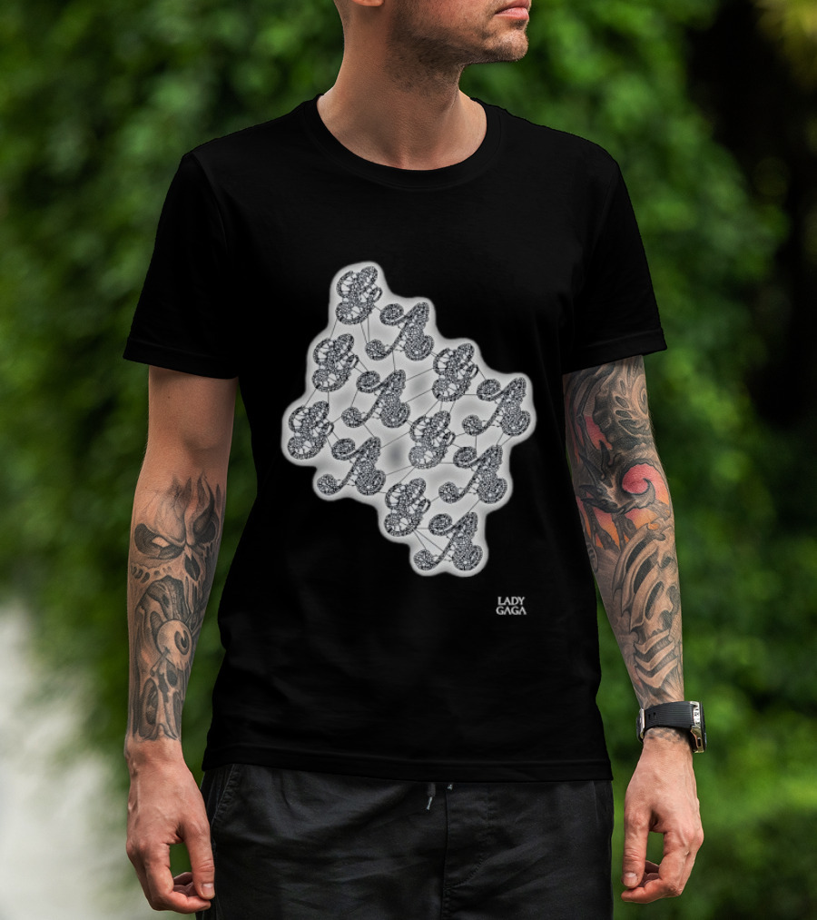 Lady Gaga Lace Gaga Artistic Monogram T-Shirt
