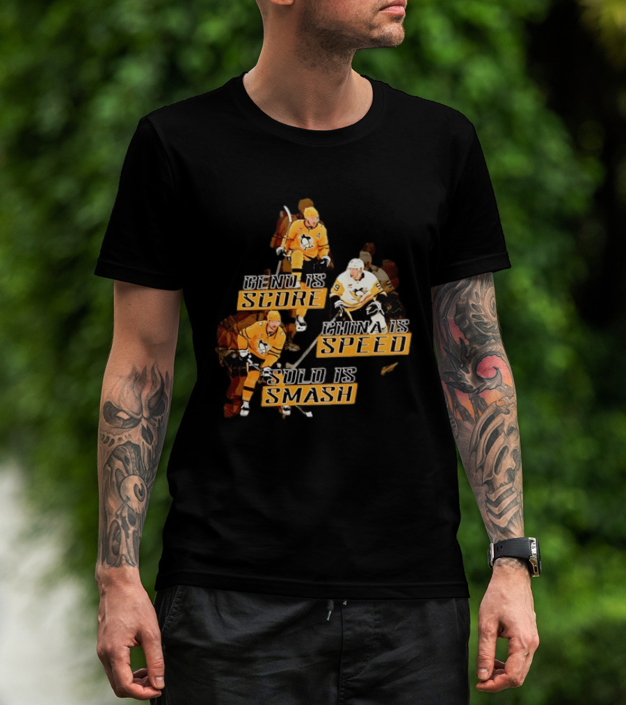 Pittsburgh Penguins Geno Score China Speed Solo Smash Hockey Players T-Shirt
