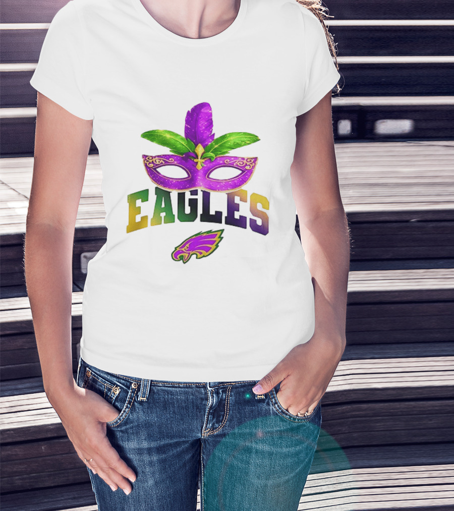 Eagles Mardi Gras Mask Festival Celebration T-Shirt