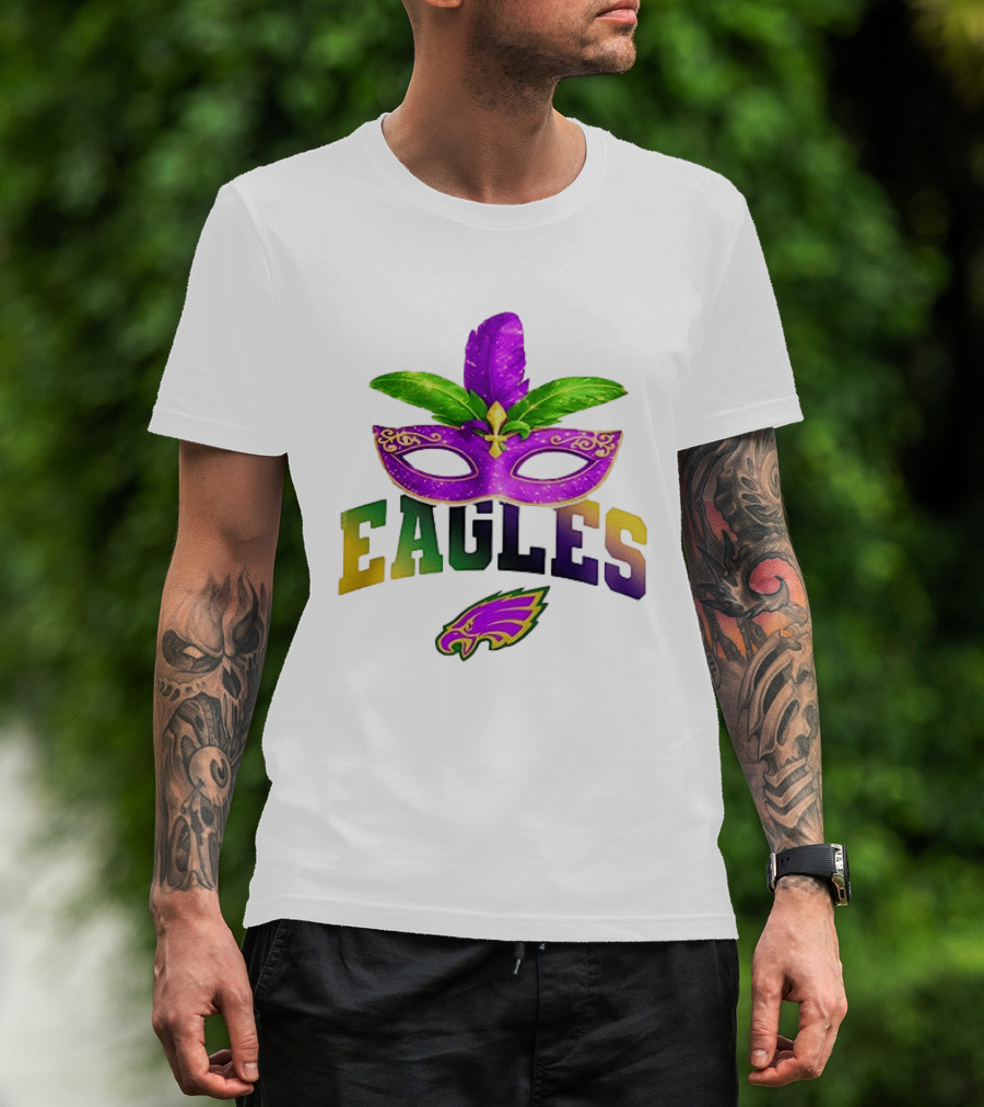 Eagles Mardi Gras Mask Festival Celebration T-Shirt