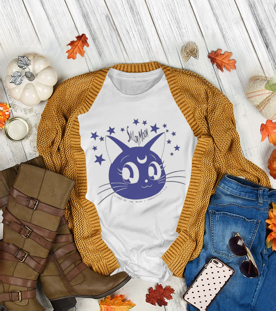 Sailor Moon Luna Guidance of the Moon Anime Cat Stars T-Shirt