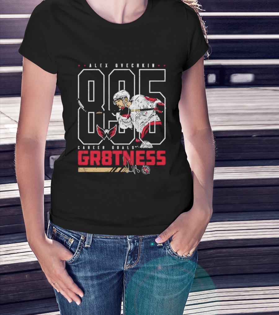 Alex Ovechkin 895 Career Goals GR8TNESS Washington Capitals Hockey T-Shirt