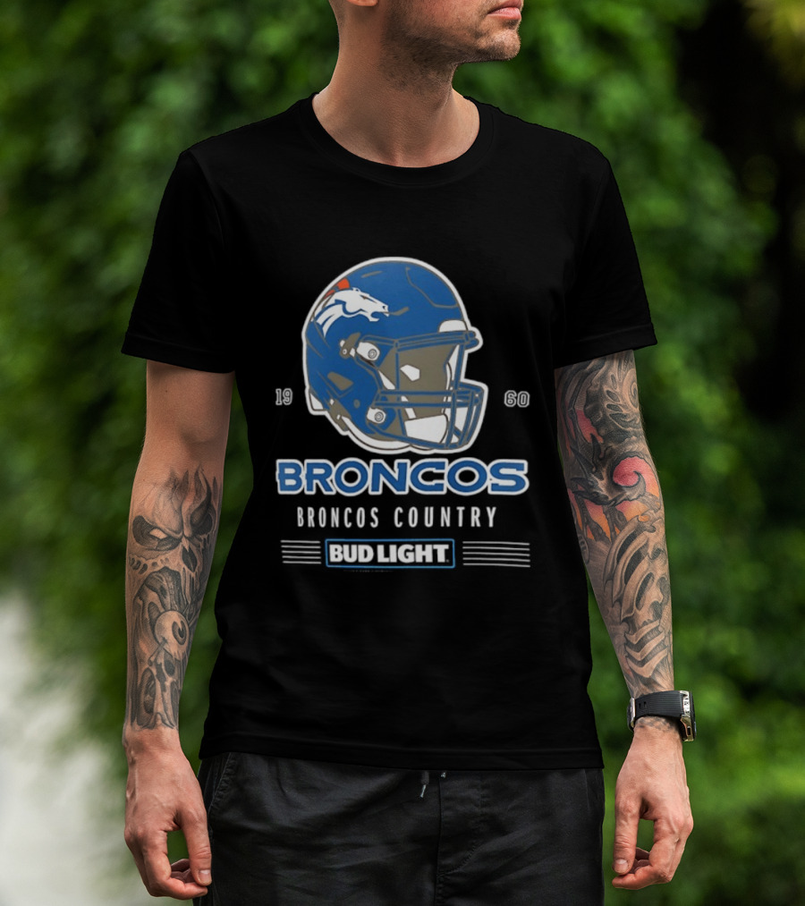 Broncos Country Bud Light NFL 1960 Helmet T-Shirt