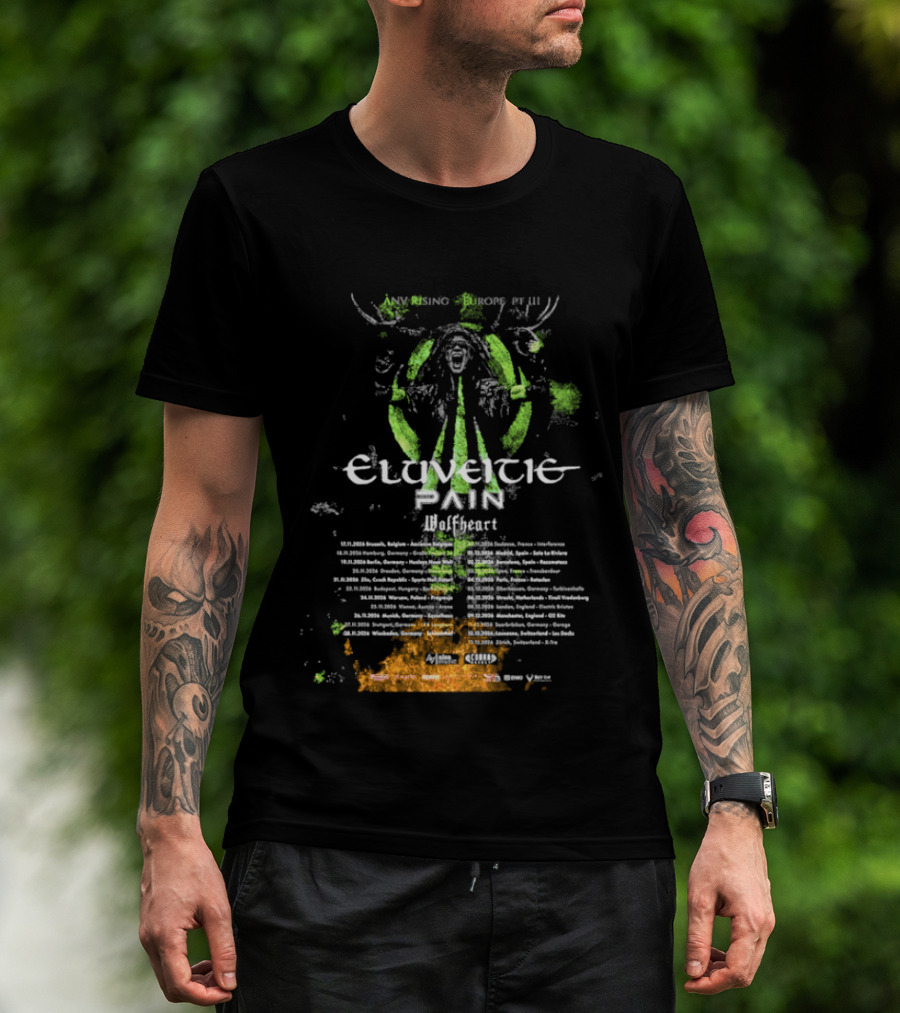 Eluveitie Pan European Tour 2026 Dates Part 3 Music Event T-Shirt