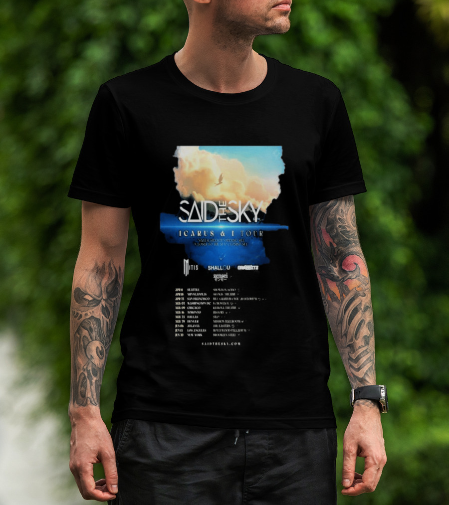 Said The Sky Icarus & I Tour 2026 Dates Clouds Shallou Special Guest T-Shirt