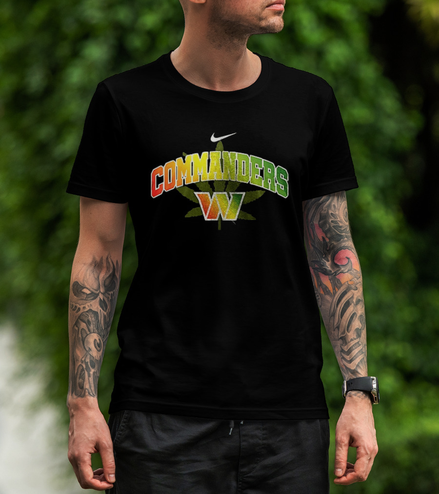 Washington Commanders Nike Bob Marley One Love Commanders W Leaf T-Shirt