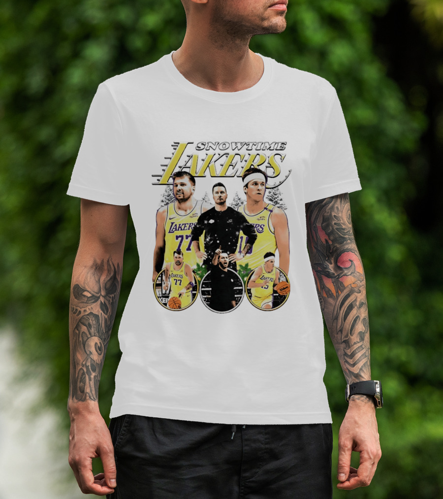Snowtime Lakers Los Angeles Basketball Legends T-Shirt
