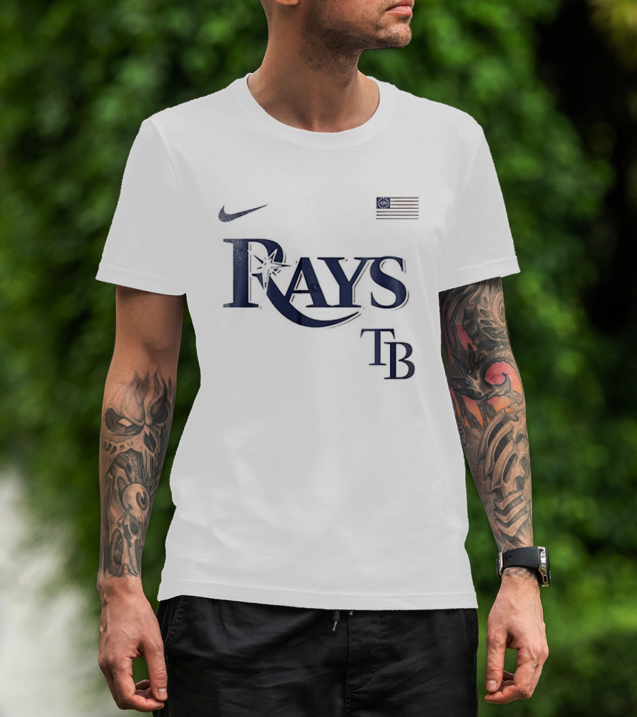 Tampa Bay Rays Nike TB American Flag 250th Anniversary USA Baseball T-Shirt