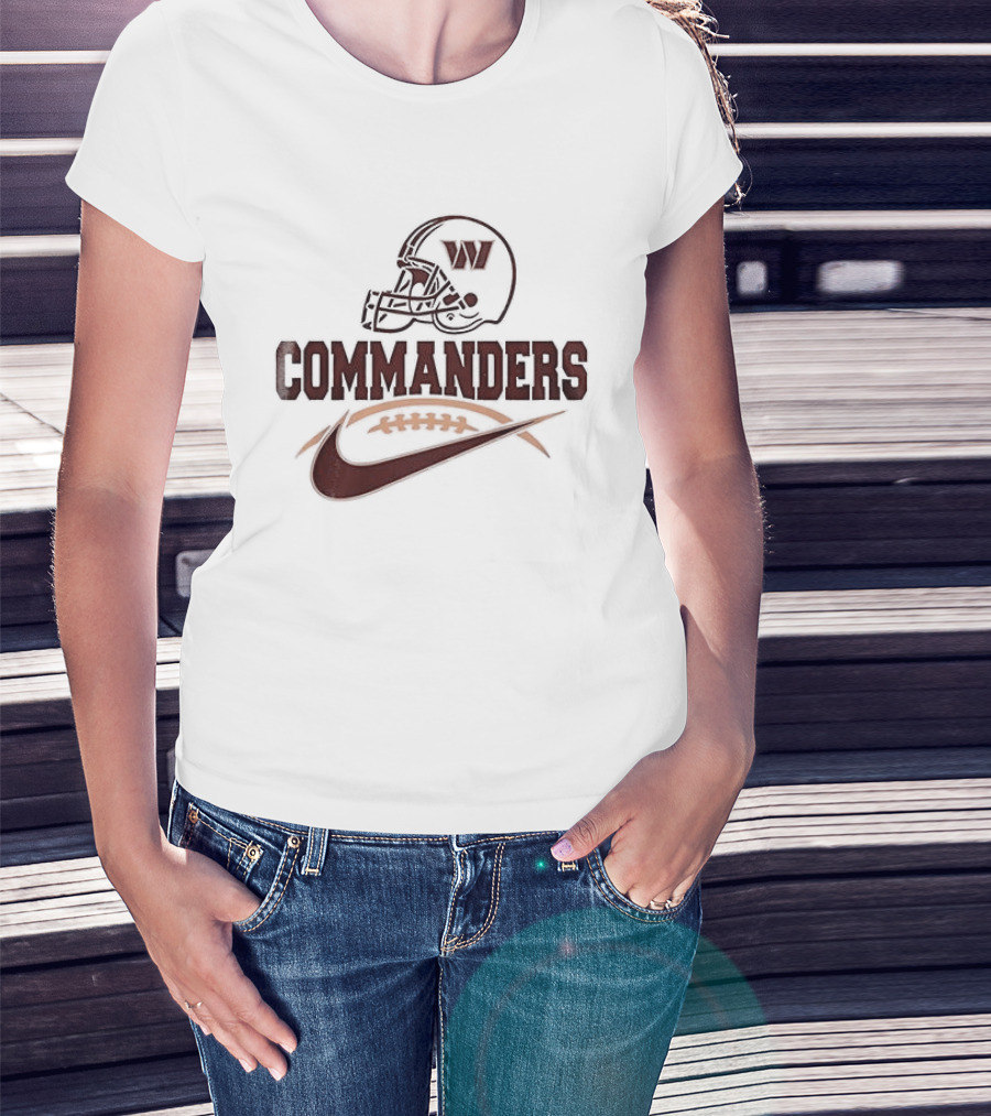 Washington Commanders Football Helmet Nike Swoosh T-Shirt