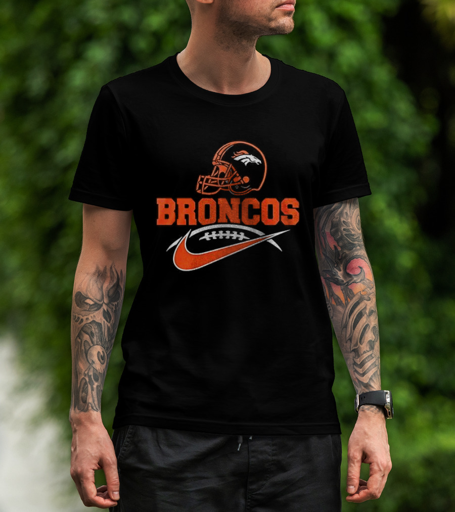 Denver Broncos Helmet Nike Football Fan T-Shirt
