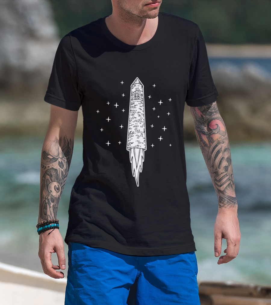 GlendaRocket Rocket Light And Stars T-Shirt