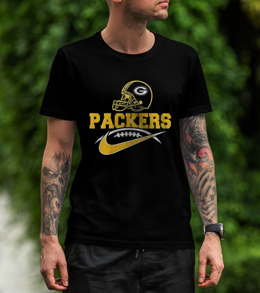 Green Bay Packers Helmet Fan Apparel Nike Football T-Shirt