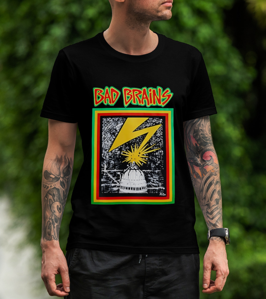 Bad Brains Lightning Capitol Explosion Bold Graphic Retro Vibe T-Shirt