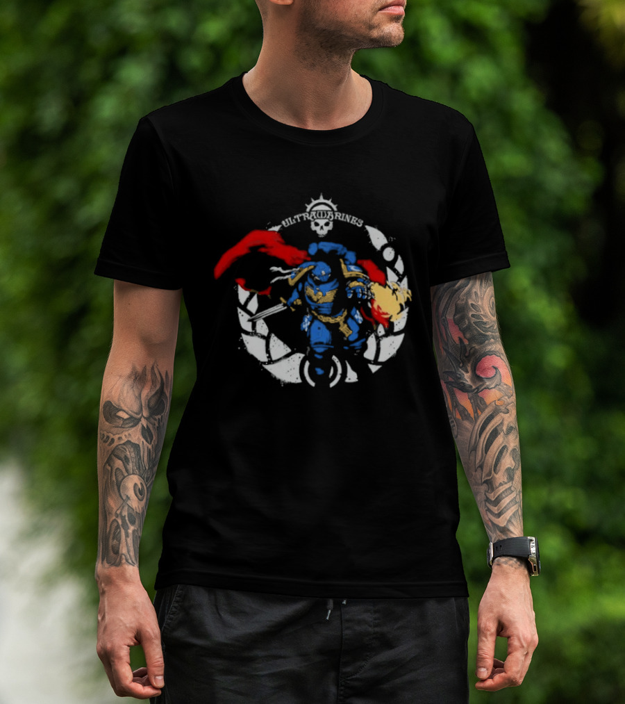 Warhammer Ultramarines Verse Skull Warrior With Helmet T-Shirt