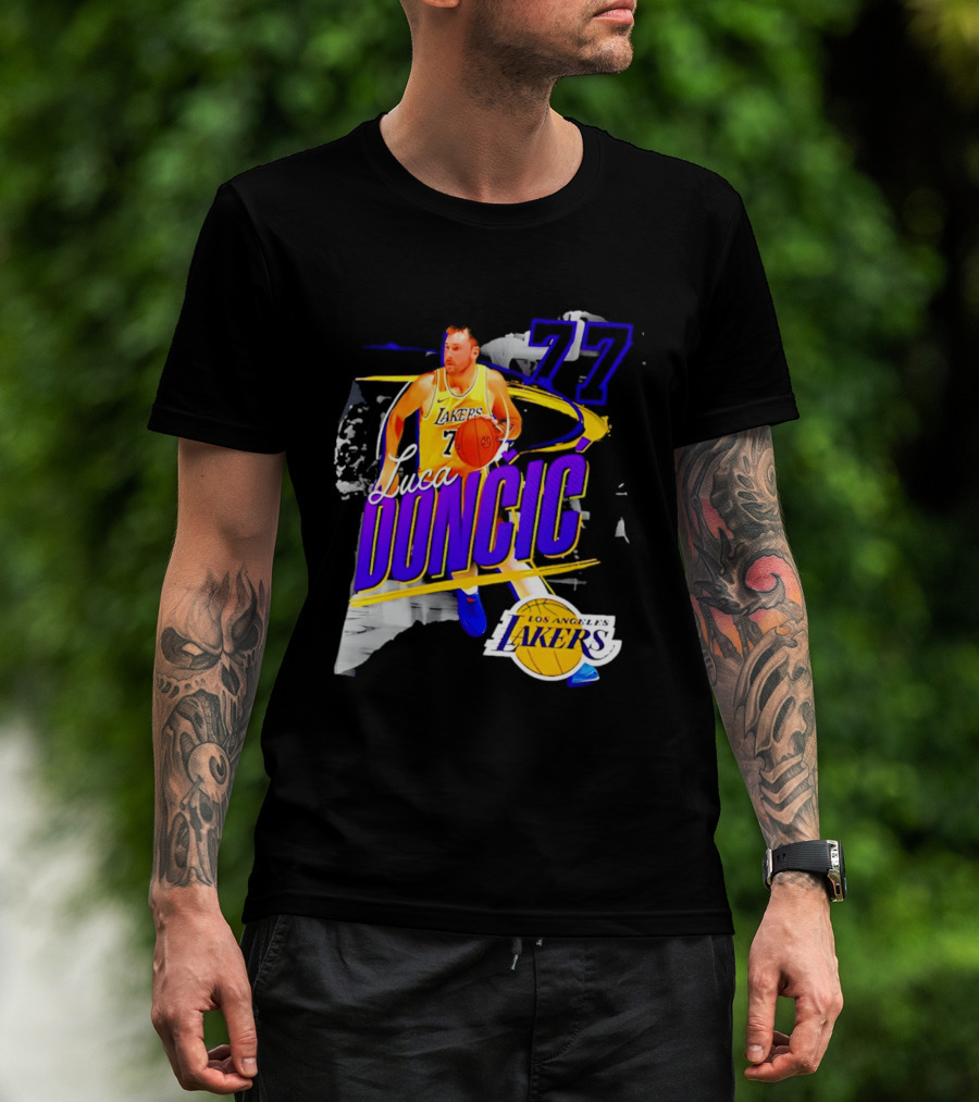 Luka Dončić Number 77 Los Angeles Lakers Basketball NBA 2026 T-Shirt