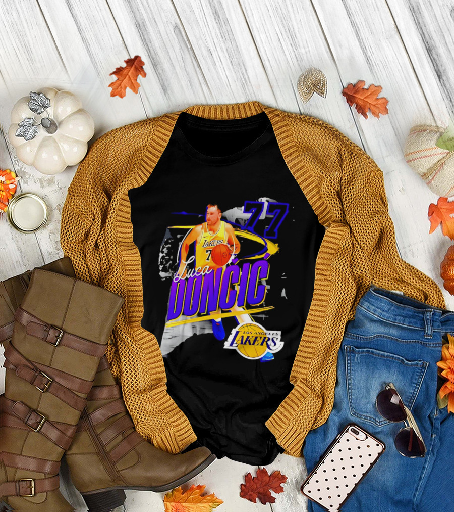 Luka Dončić Number 77 Los Angeles Lakers Basketball NBA 2026 T-Shirt