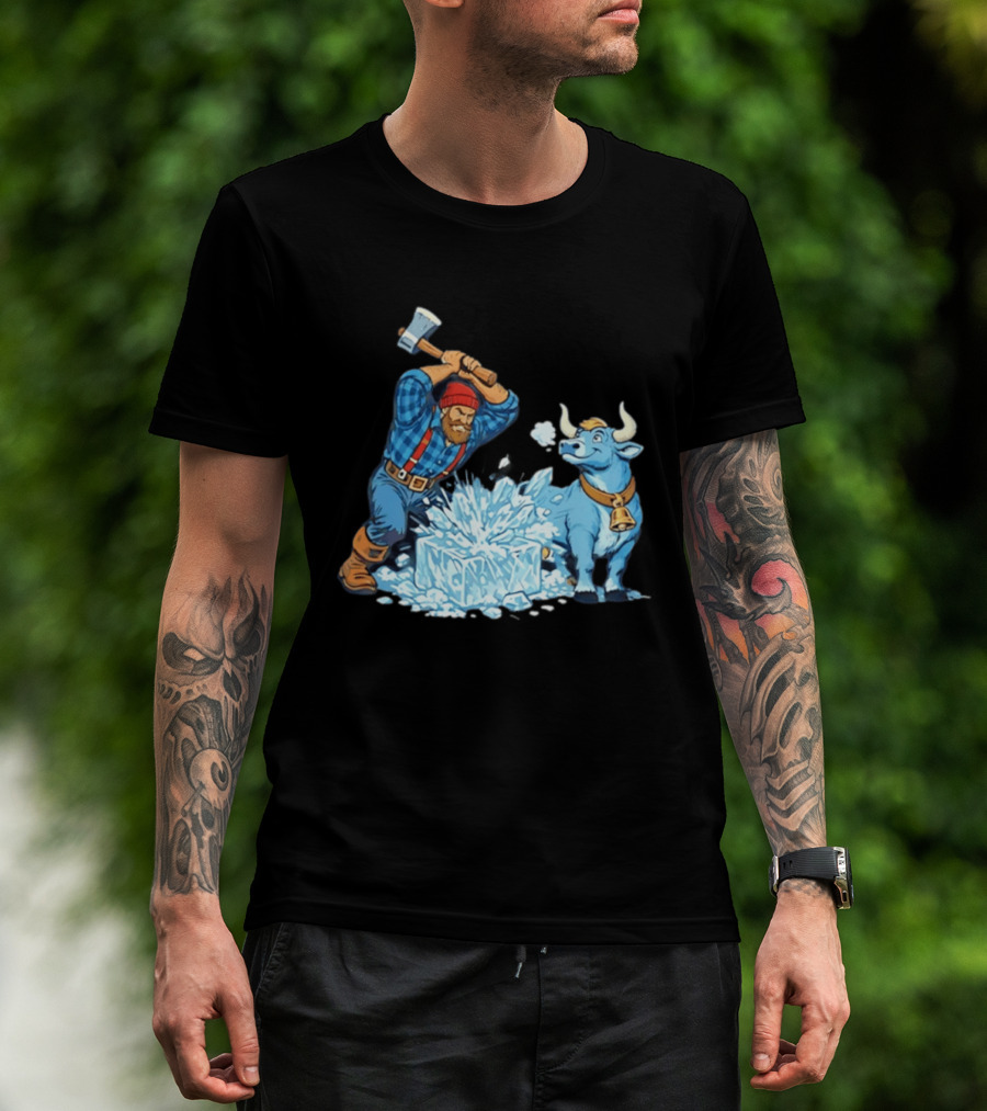 Minnesota Paul Bunyan Babe Blue Ox Breaking Ice Resistance T-Shirt