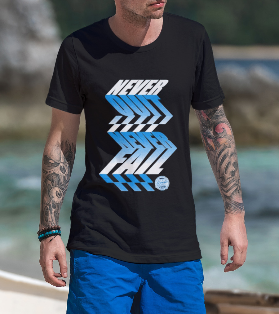 Robby Layton Never Quit Never Fail Blue Gradient T-Shirt