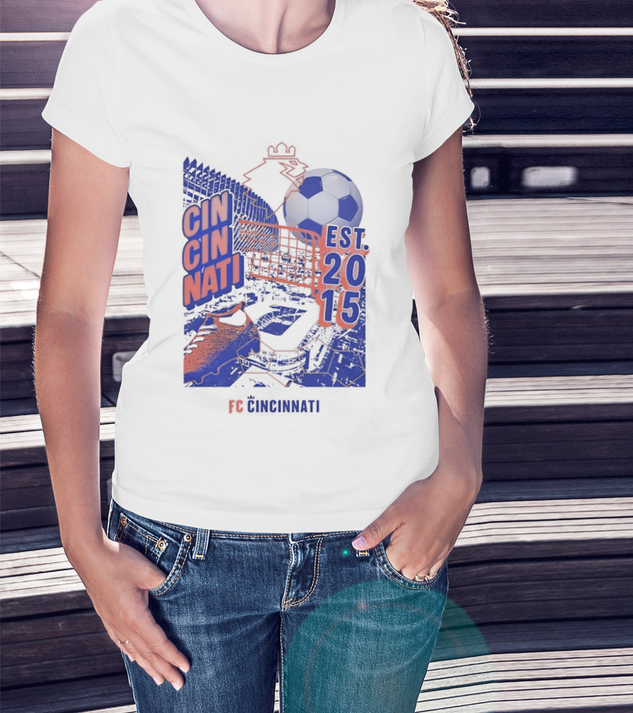 FC Cincinnati Est 2015 Soccer Ball Cleats Iconic Sports Team T-Shirt