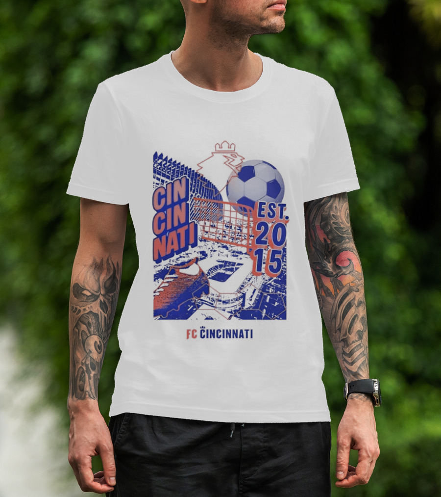 FC Cincinnati Est 2015 Soccer Ball Cleats Iconic Sports Team T-Shirt