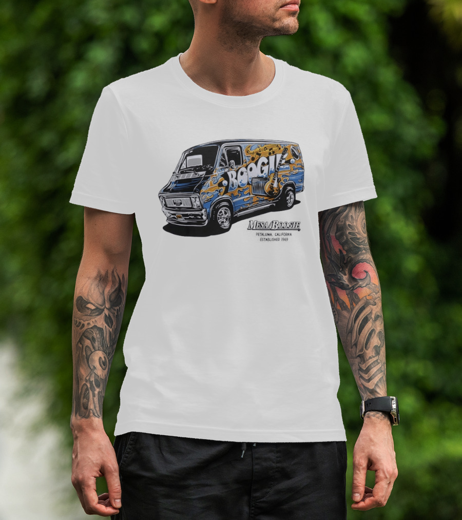 Boogie Van Music Theme Mesa Boogie Amplifier Guitar Established 1969 T-Shirt