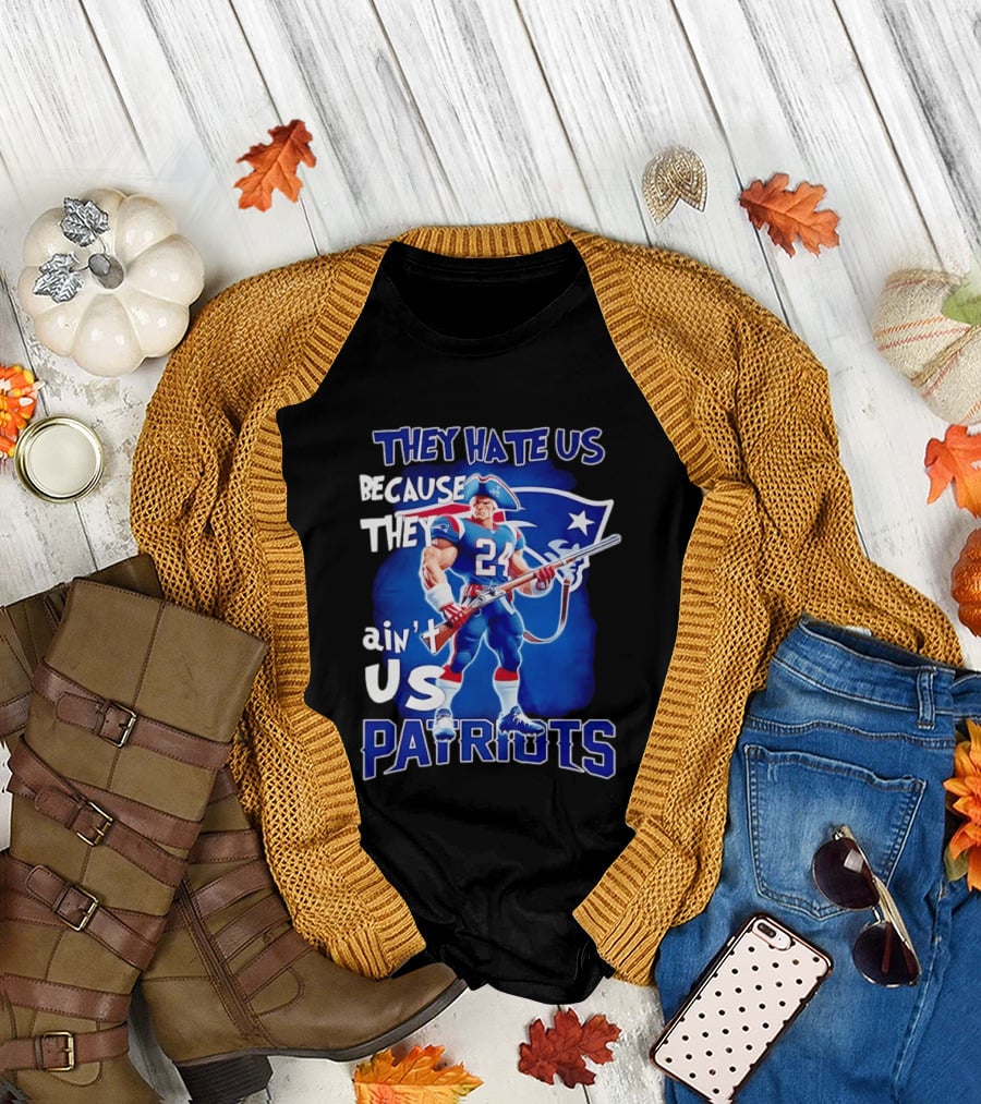 They Hate Us Because They Ain't Us Patriots 24 Holding Shotgun T-Shirt