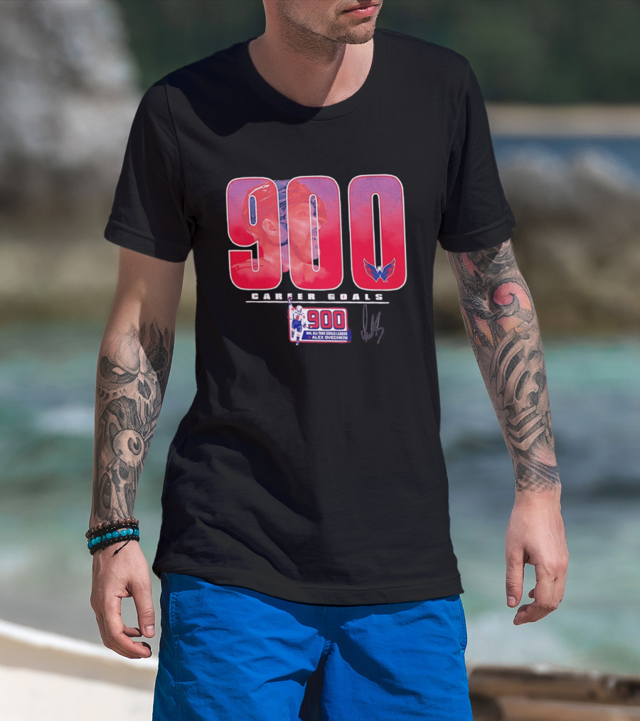 Washington Capitals Alex Ovechkin 900 NHL Career Goals All Time Goals Leader T-Shirt