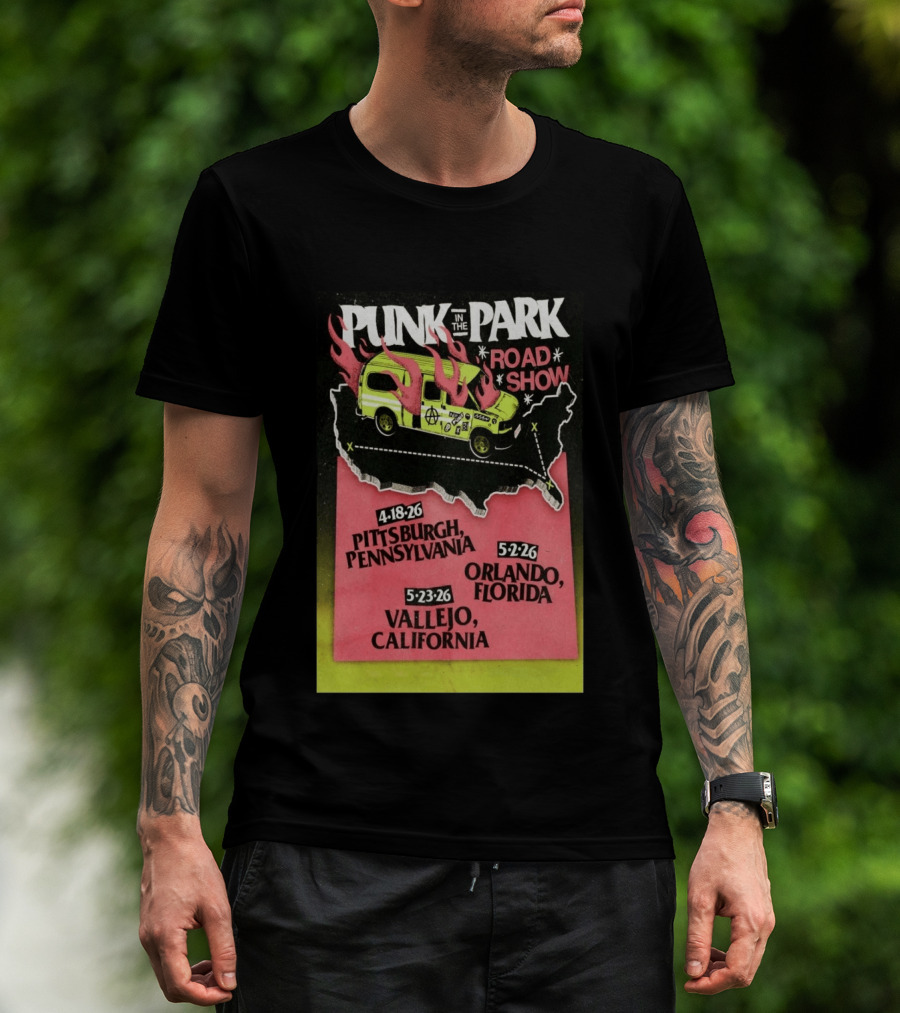 Punk In The Park Road Show April 18 2026 Pittsburgh Pennsylvania Tour Dates Orlando Vallejo T-Shirt