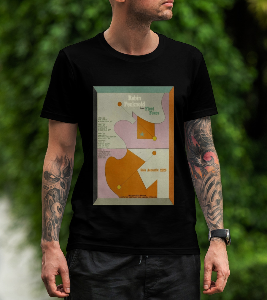Robin Pecknold Fleet Foxes Tour 2026 Flynn Ridgefield Rockport Nashua NYC T-Shirt